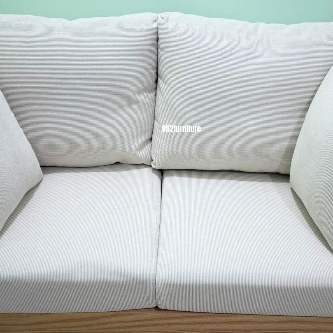 (包送貨安裝 | Delivery and Assembly Included) A388 原木布藝梳化 (Wooden fabric sofa)