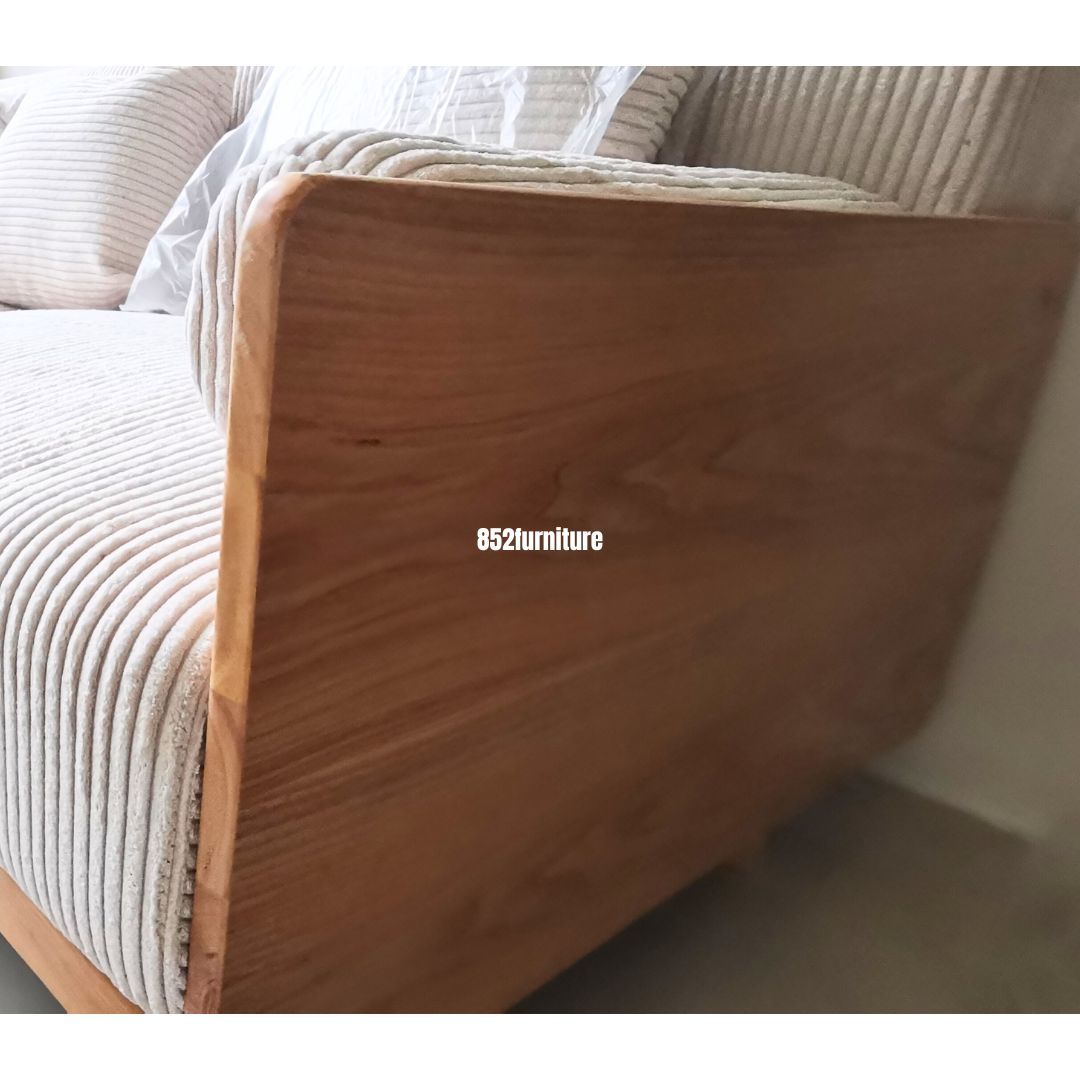 (包送貨安裝 | Delivery and Assembly Included) A263 日式木制布梳化(wooden fabric sofa)
