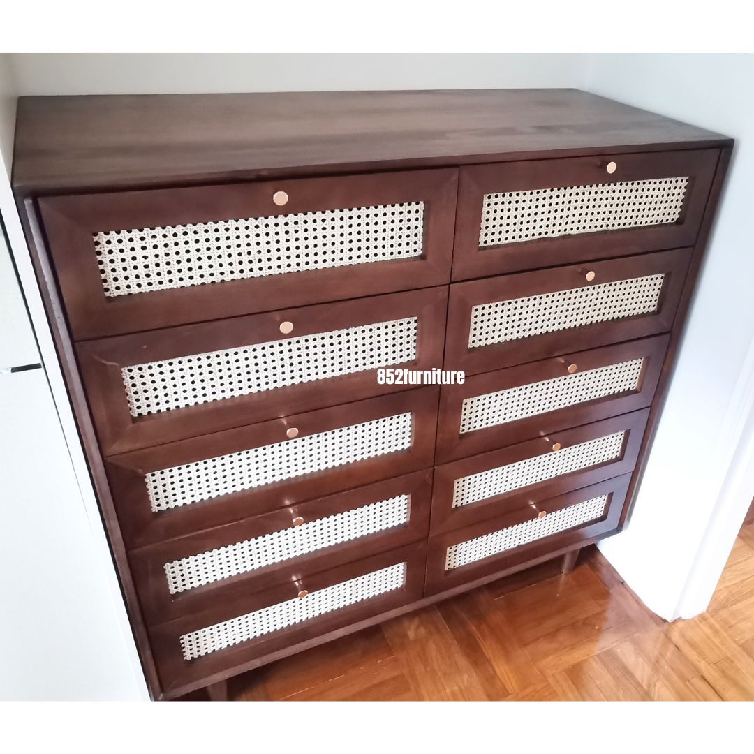 (包送貨安裝 | Delivery and Assembly Included) A292 日式藤面斗櫃 (Rattan chest of drawers)