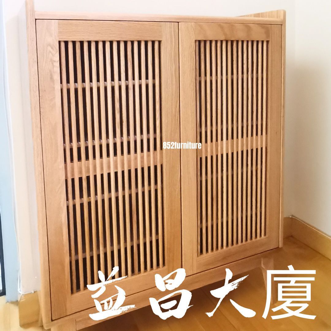 (包送貨安裝 | Delivery and Assembly Included) A355 日式橡木條子鞋櫃 (Oak shoe cabinet)