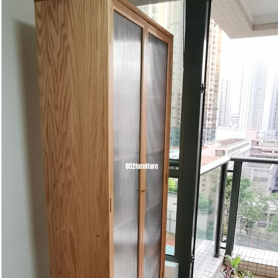 (包送貨安裝 | Delivery and Assembly Included) A294 長虹玻璃書櫃 (Reeded glass bookshelf)