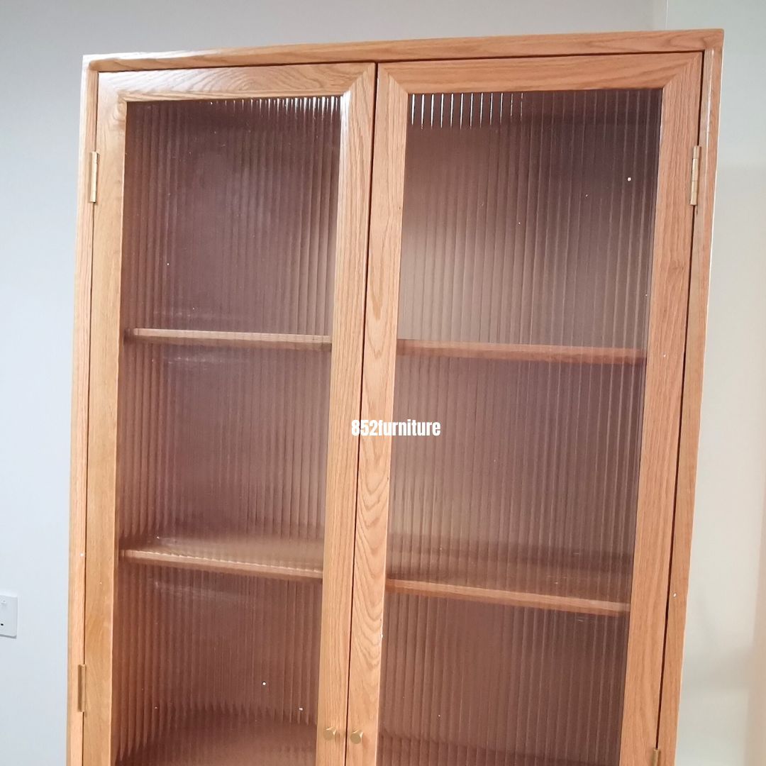 (包送貨安裝 | Delivery and Assembly Included) A294 長虹玻璃書櫃 (Reeded glass bookshelf)
