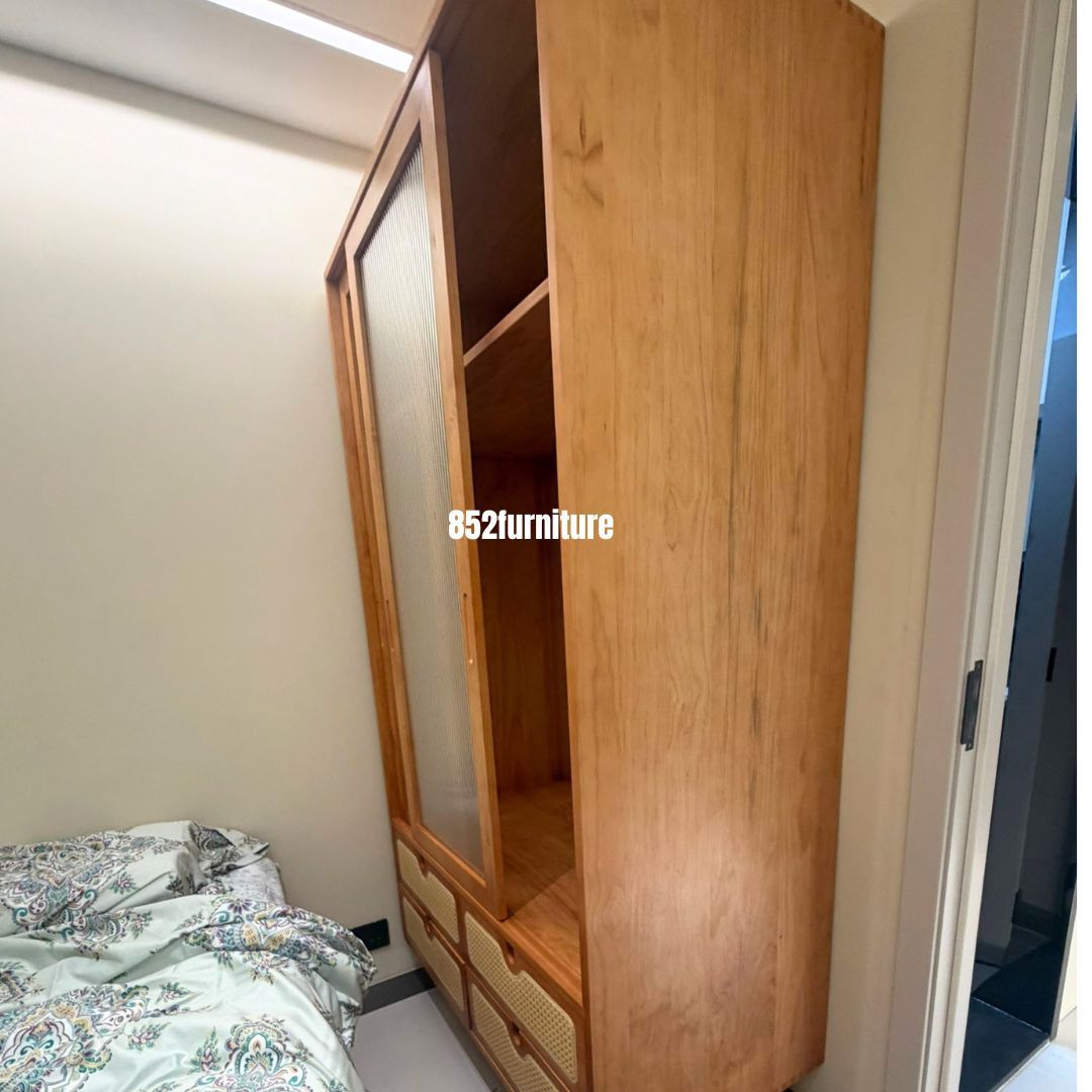 (包送貨安裝 | Delivery and Assembly Included) A582 長虹玻璃衣櫃 (Reeded Glass Wardrobe)