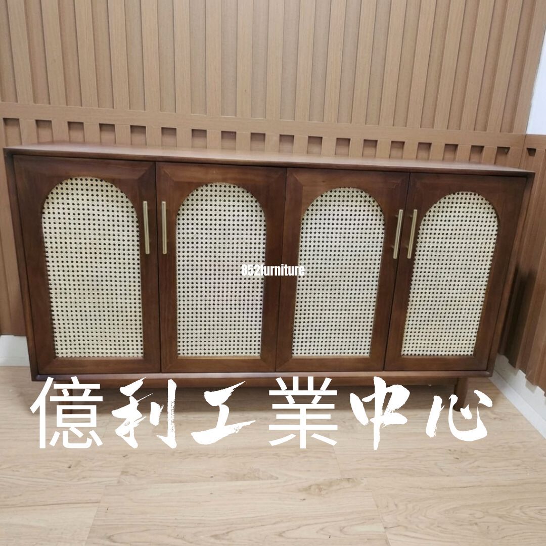 (包送貨安裝 | Delivery and Assembly Included) A324日式藤面餐邊櫃 (rattan dining sideboard)