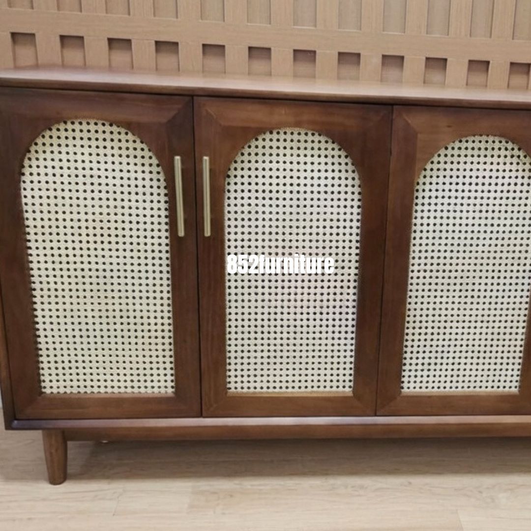 (包送貨安裝 | Delivery and Assembly Included) A324日式藤面餐邊櫃 (rattan dining sideboard)