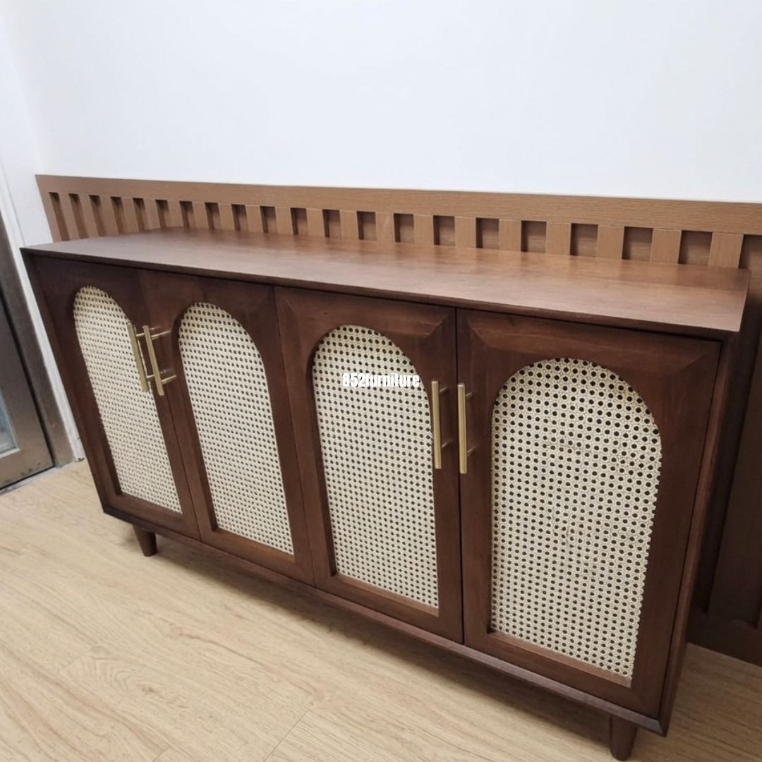 (包送貨安裝 | Delivery and Assembly Included) A324日式藤面餐邊櫃 (rattan dining sideboard)