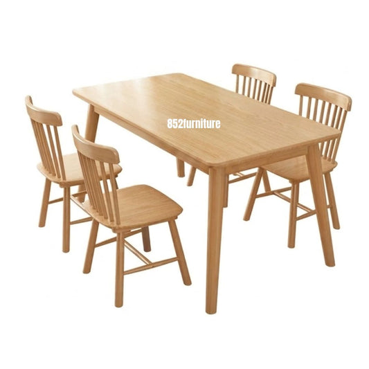 (包送裝安裝 | delivery and assembly included) A621橡膠木餐桌組合 (dining table with chairs)
