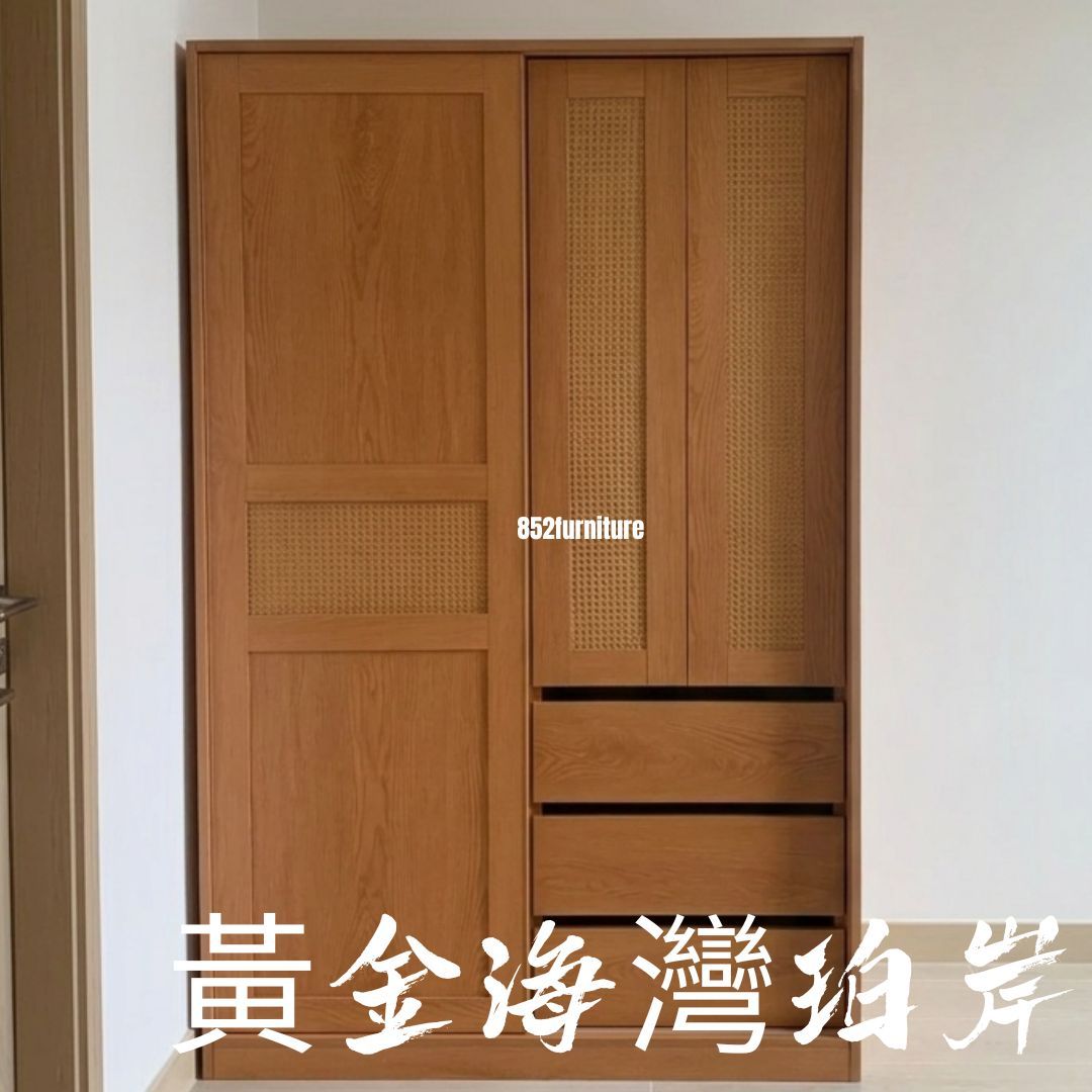 (包送貨安裝 | Delivery and Assembly Included) A605 趟門衣櫃 (Wooden sliding door wardrobe)