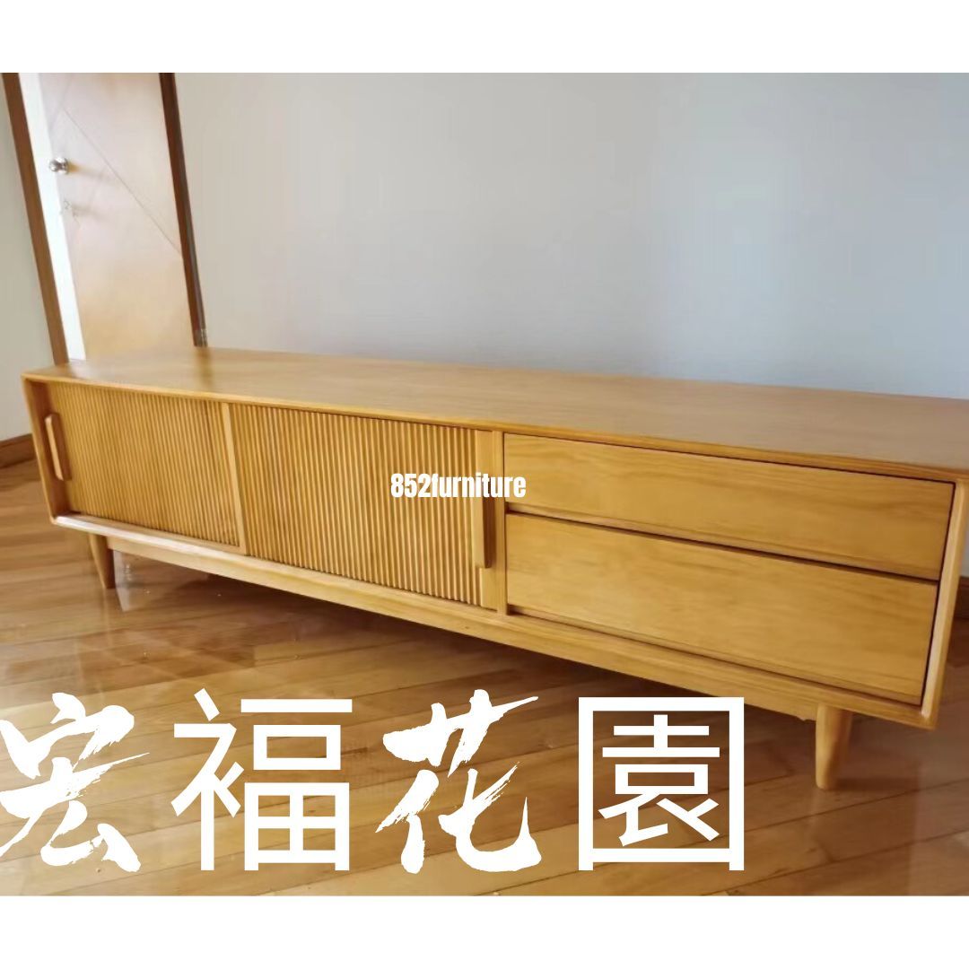 (包送貨安裝 | Delivery and Assembly Included) A034原木千頁電視櫃 (tv cabinet)