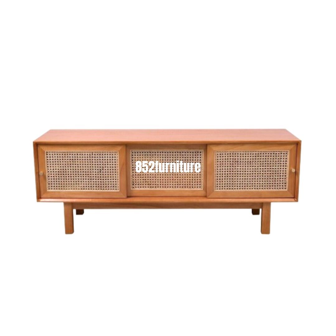 (包送貨安裝 | Delivery and Assembly Included)  A016 藤織面趟門電視櫃 (tv cabinet)