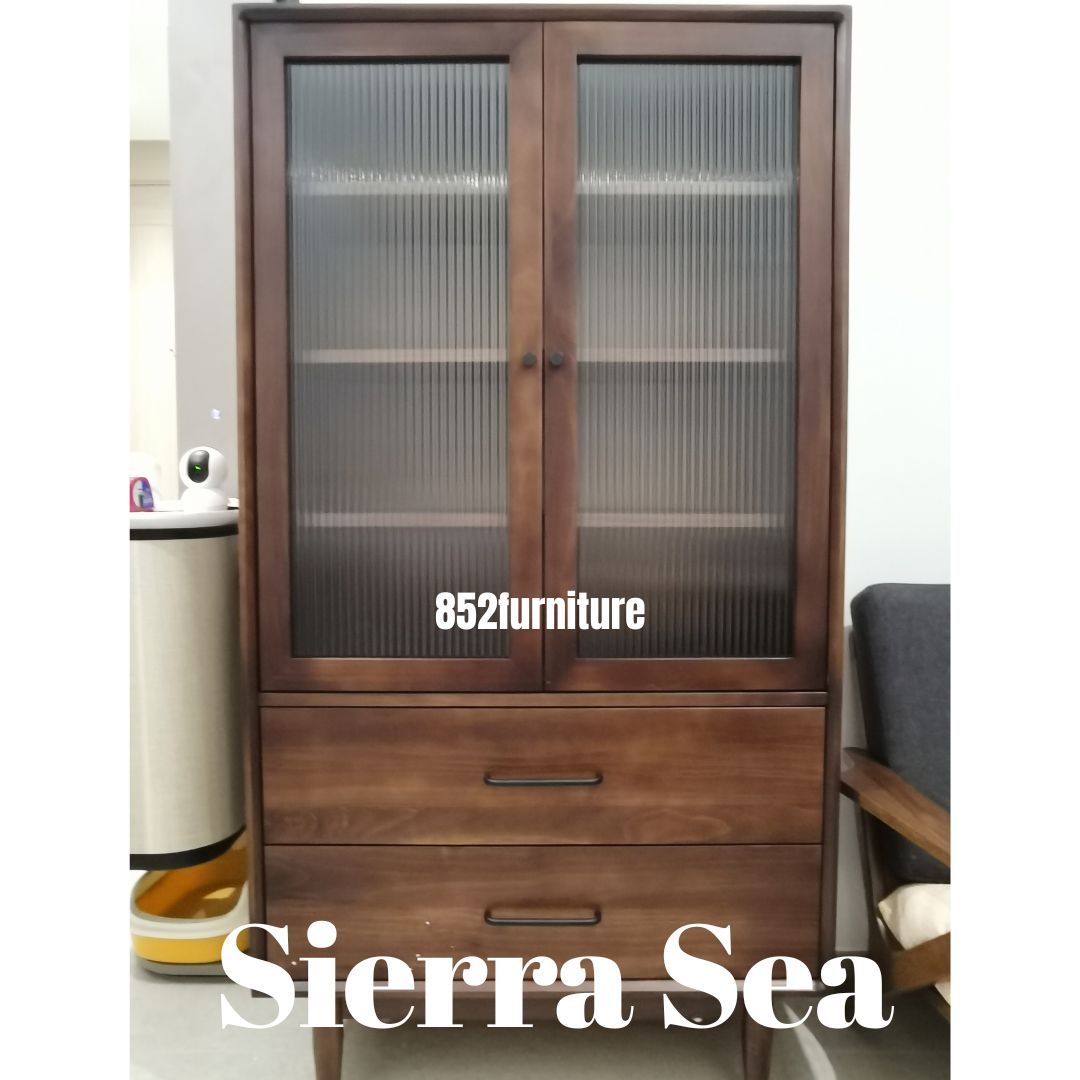 (包送貨安裝 | Delivery and Assembly Included)  A020 日式長虹玻璃書櫃 (Reeded Glass Bookshelf)