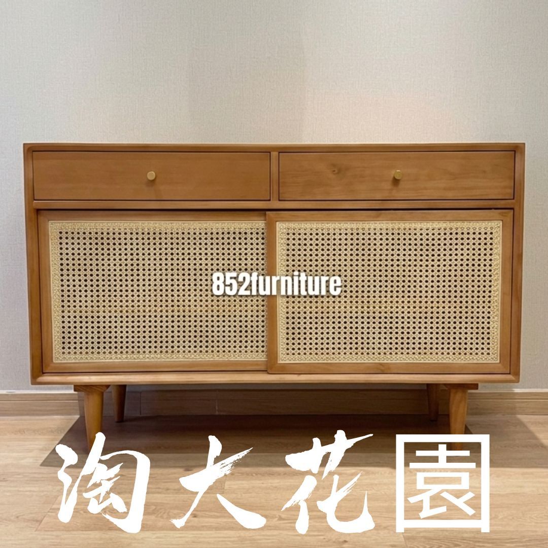 (包送貨安裝 | Delivery and Assembly Included)  A077藤織門餐邊櫃(rattan door dining sideboard)