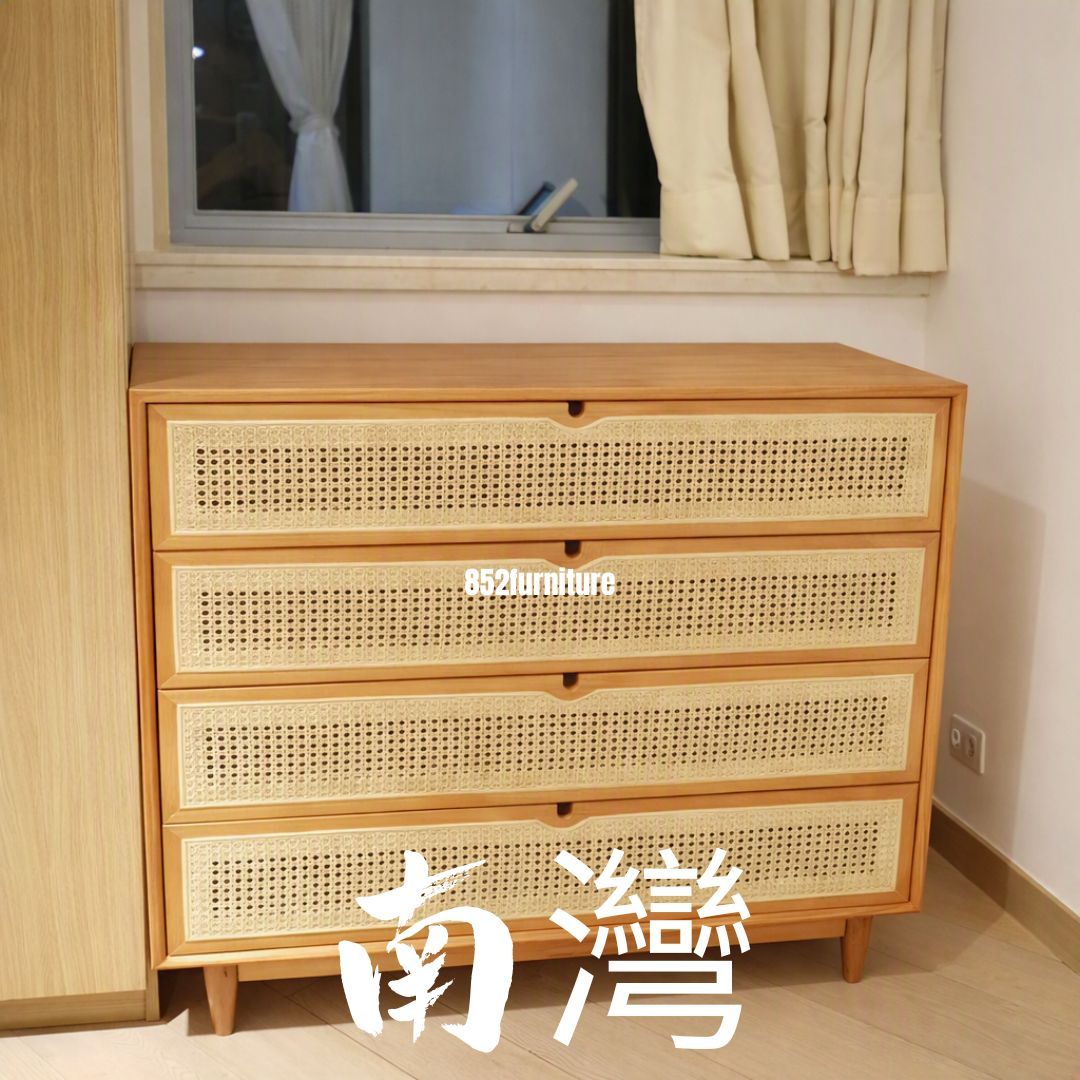 (包送貨安裝 | Delivery and Assembly Included)  A047 日式藤織面五斗櫃 (Rattan chest of drawers)