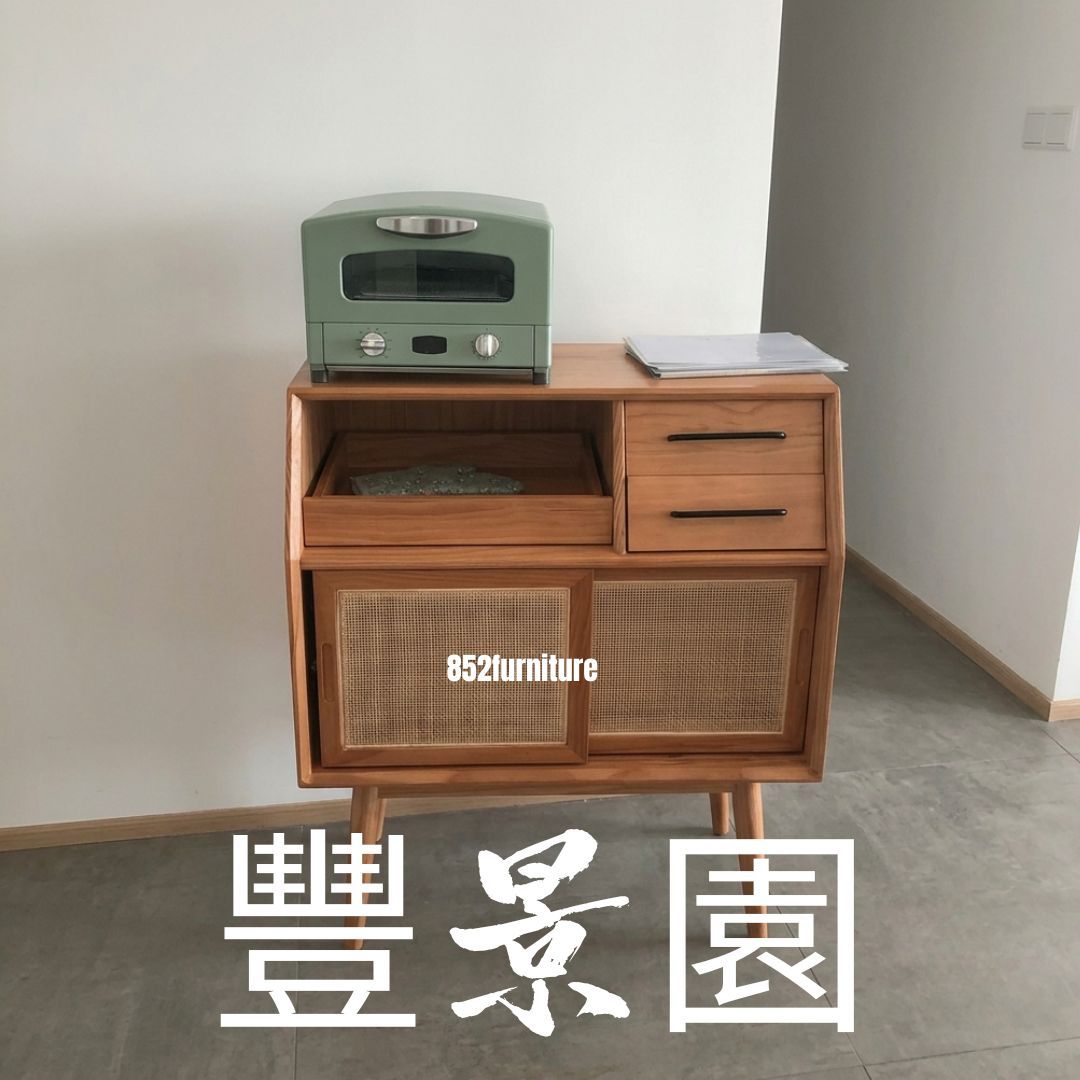 (包送貨安裝 | Delivery and Assembly Included) A100 日式簡約藤織面餐邊櫃 (rattan dining sideboard)