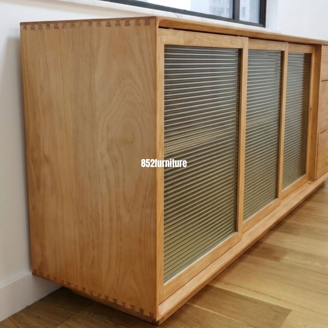 (包送貨安裝 | Delivery and Assembly Included) A099松木玻璃餐邊櫃 (dining sideboard)