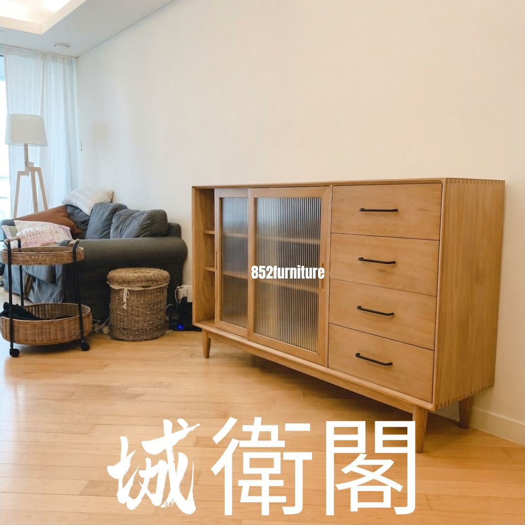 (包送貨安裝 | Delivery and Assembly Included) A109 日式長虹玻璃餐邊櫃 (dining sideboard)