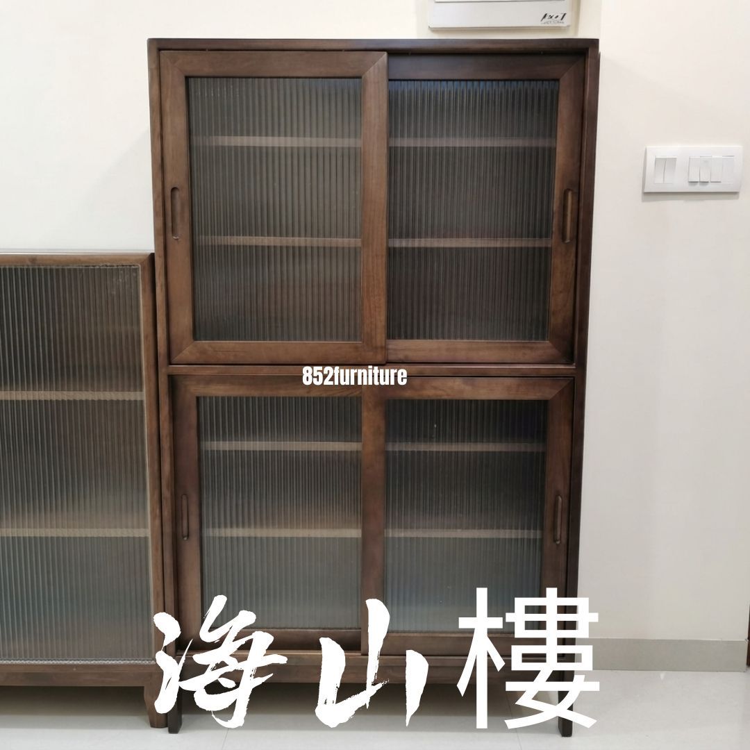 (包送貨安裝 | Delivery and Assembly Included) A118 日式長虹玻璃實木餐櫃 (dining sideboard)