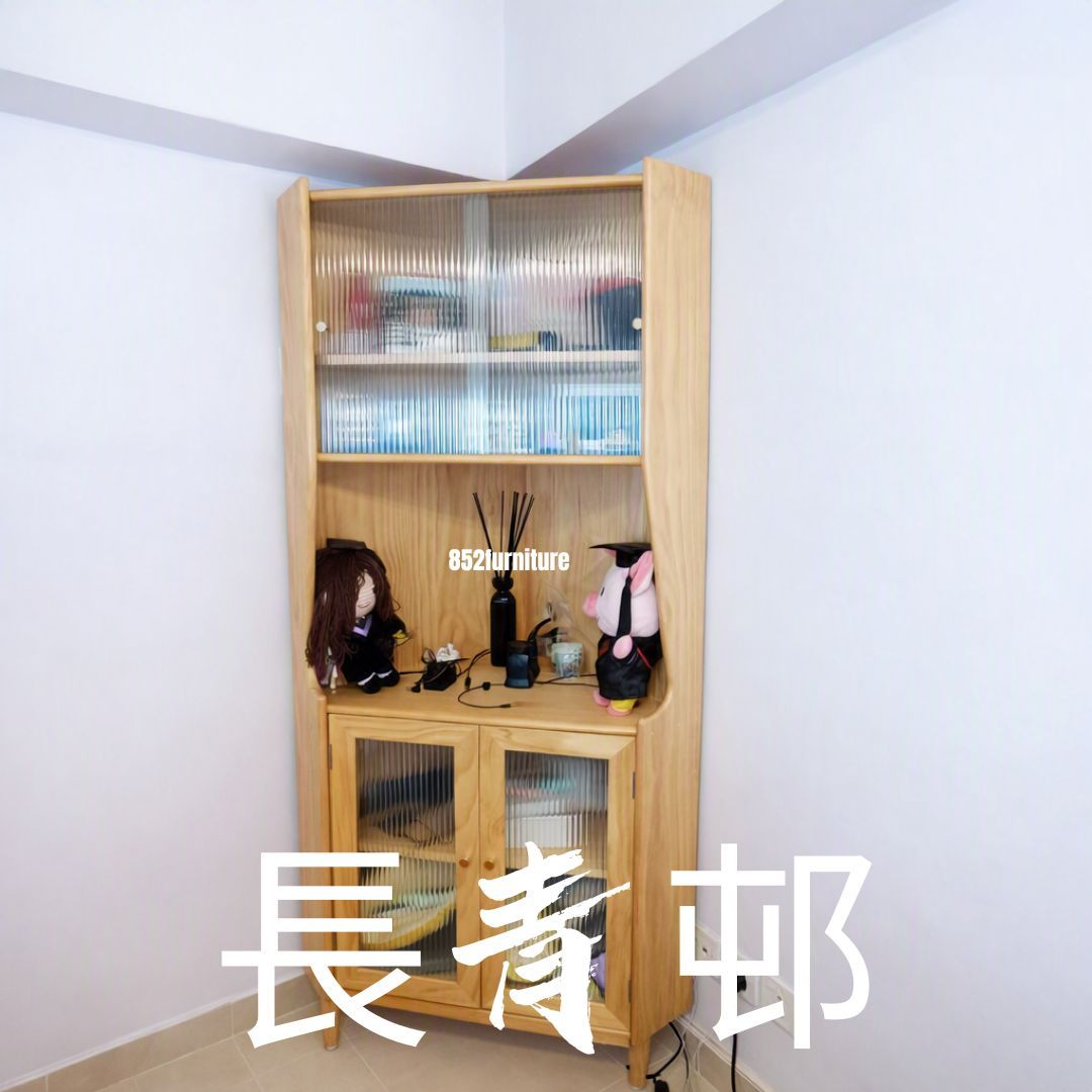 (包送貨安裝 | Delivery and Assembly Included) A130 日式長虹玻璃轉角櫃 (corner cabinet)