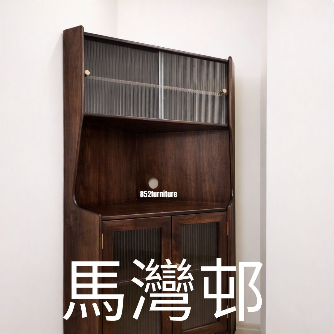 (包送貨安裝 | Delivery and Assembly Included) A130 日式長虹玻璃轉角櫃 (corner cabinet)