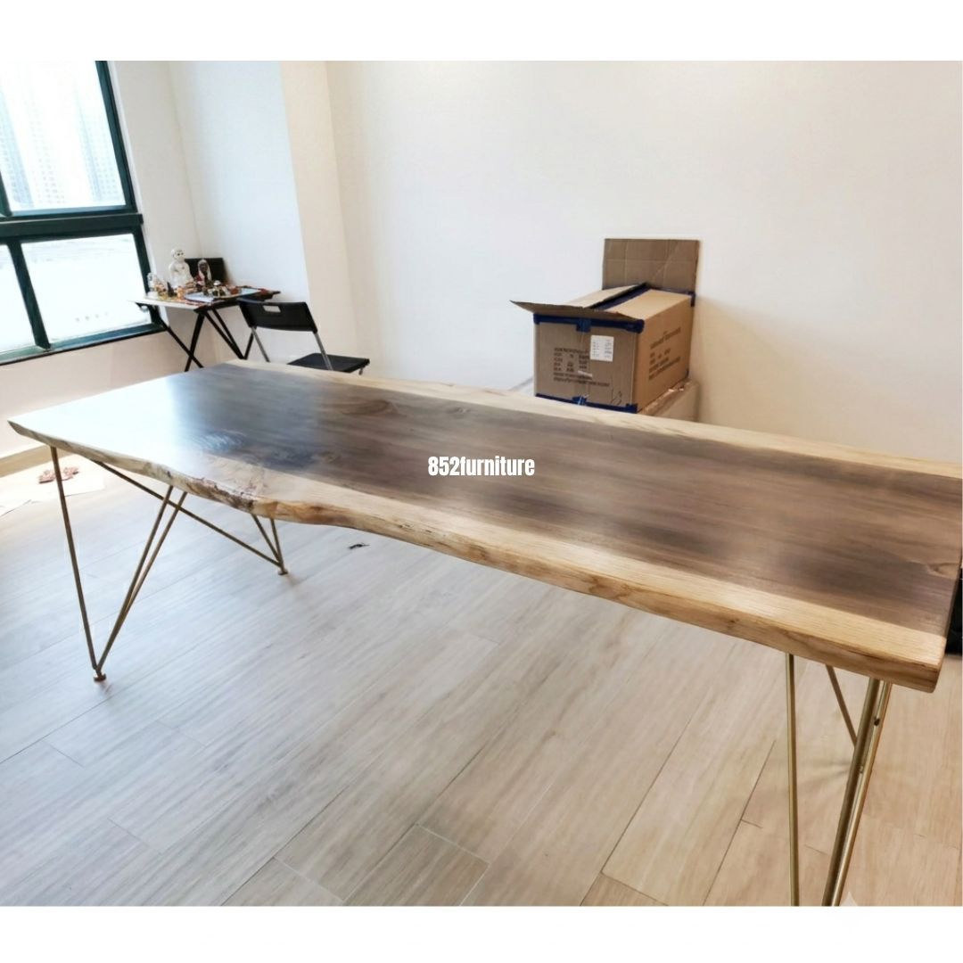 (包送貨安裝 | Delivery and Assembly Included)  A141不規則原木實木餐桌 (dining table)