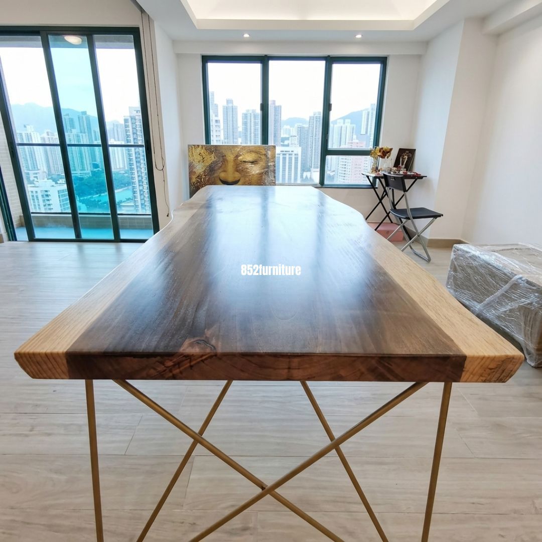 (包送貨安裝 | Delivery and Assembly Included)  A141不規則原木實木餐桌 (dining table)