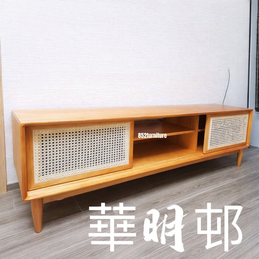 (包送貨安裝 | Delivery and Assembly Included)  A169日式藤面電視櫃 (Rattan tv cabinet)