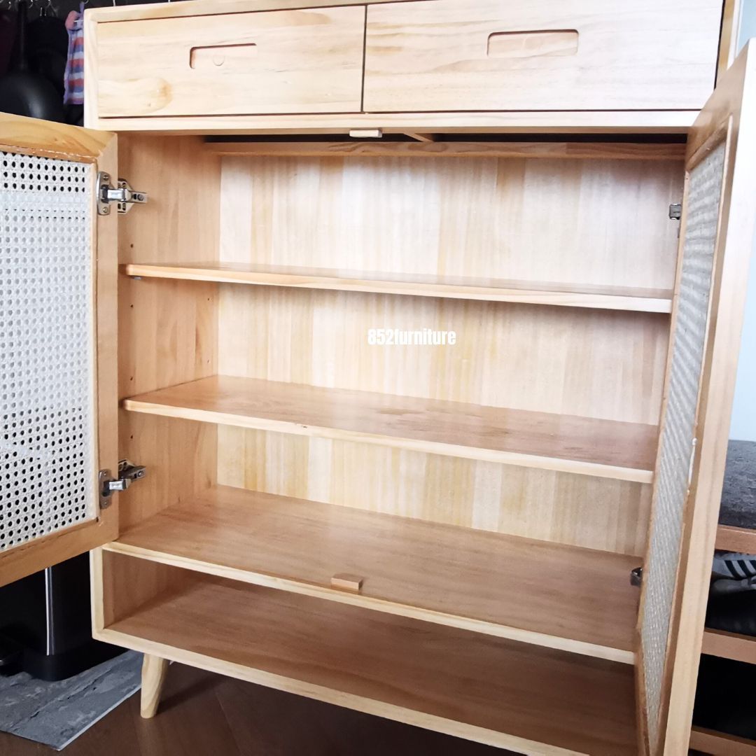 (包送貨安裝 | Delivery and Assembly Included) A254藤織面鞋櫃(Rattan shoe cabinet)
