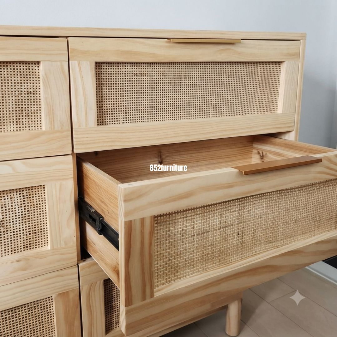 (包送貨安裝 | Delivery and Assembly Included)  A228 日式藤面斗櫃 (Rattan Chest of drawers)