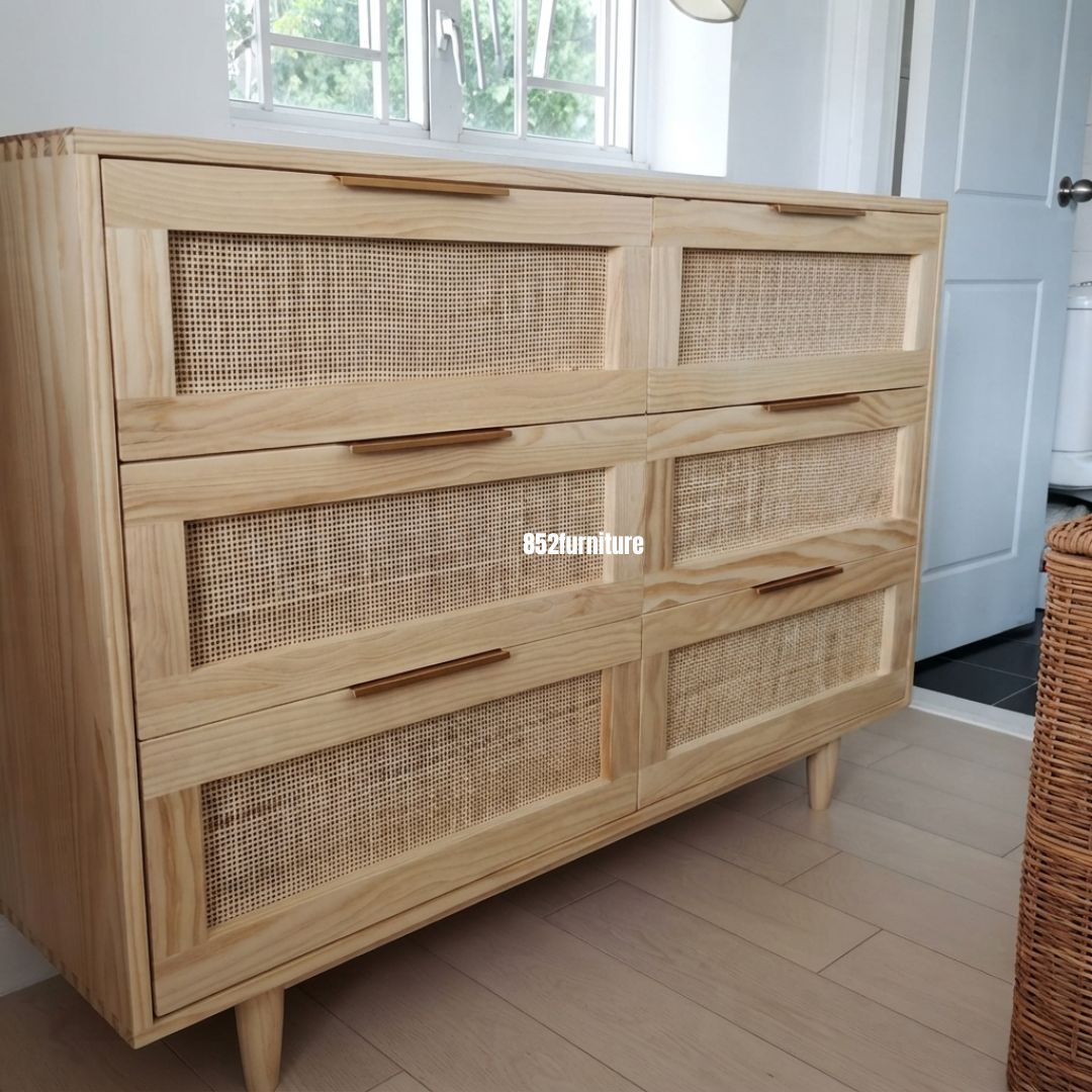 (包送貨安裝 | Delivery and Assembly Included)  A228 日式藤面斗櫃 (Rattan Chest of drawers)
