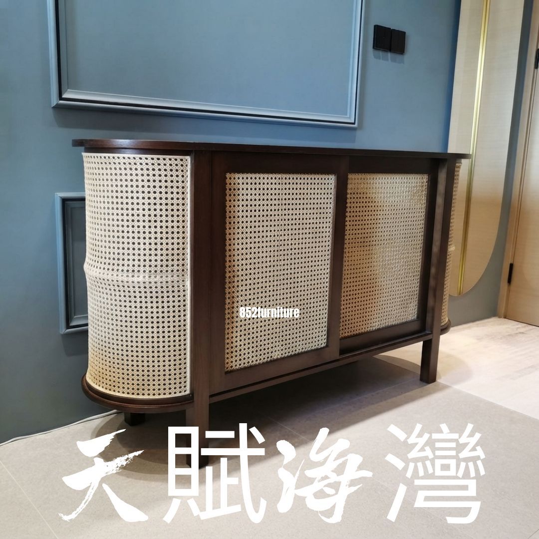 (包送貨安裝 | Delivery and Assembly Included)   A210日式藤面餐邊櫃 (rattan sideboard)