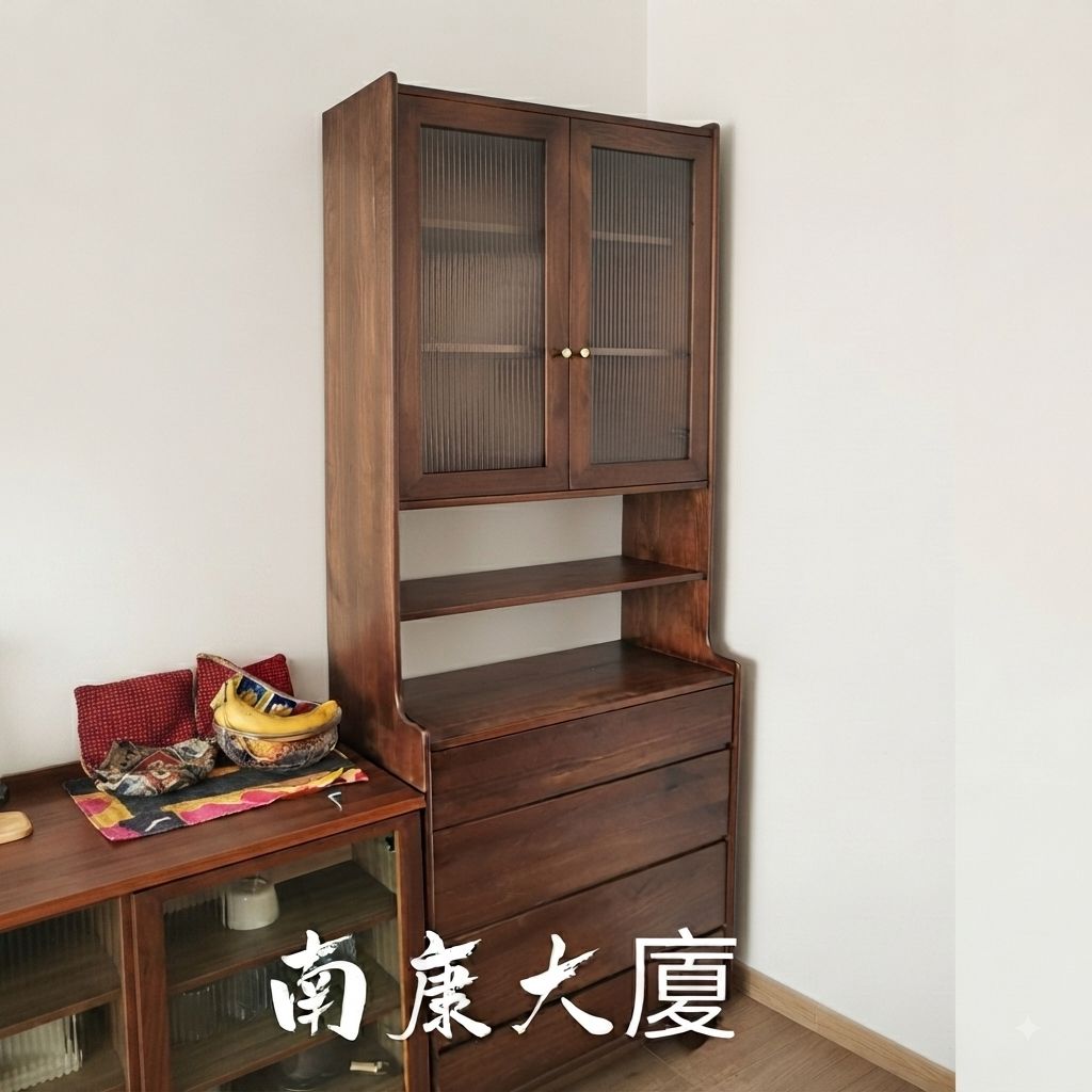 (包送貨安裝 | Delivery and Assembly Included)  A305日式長虹玻璃書櫃 (Reeded glass bookcase)