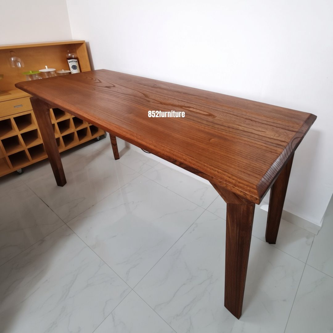 (包送貨安裝 | Delivery and Assembly Included) A336 老榆木實木餐桌 (elm dining table)