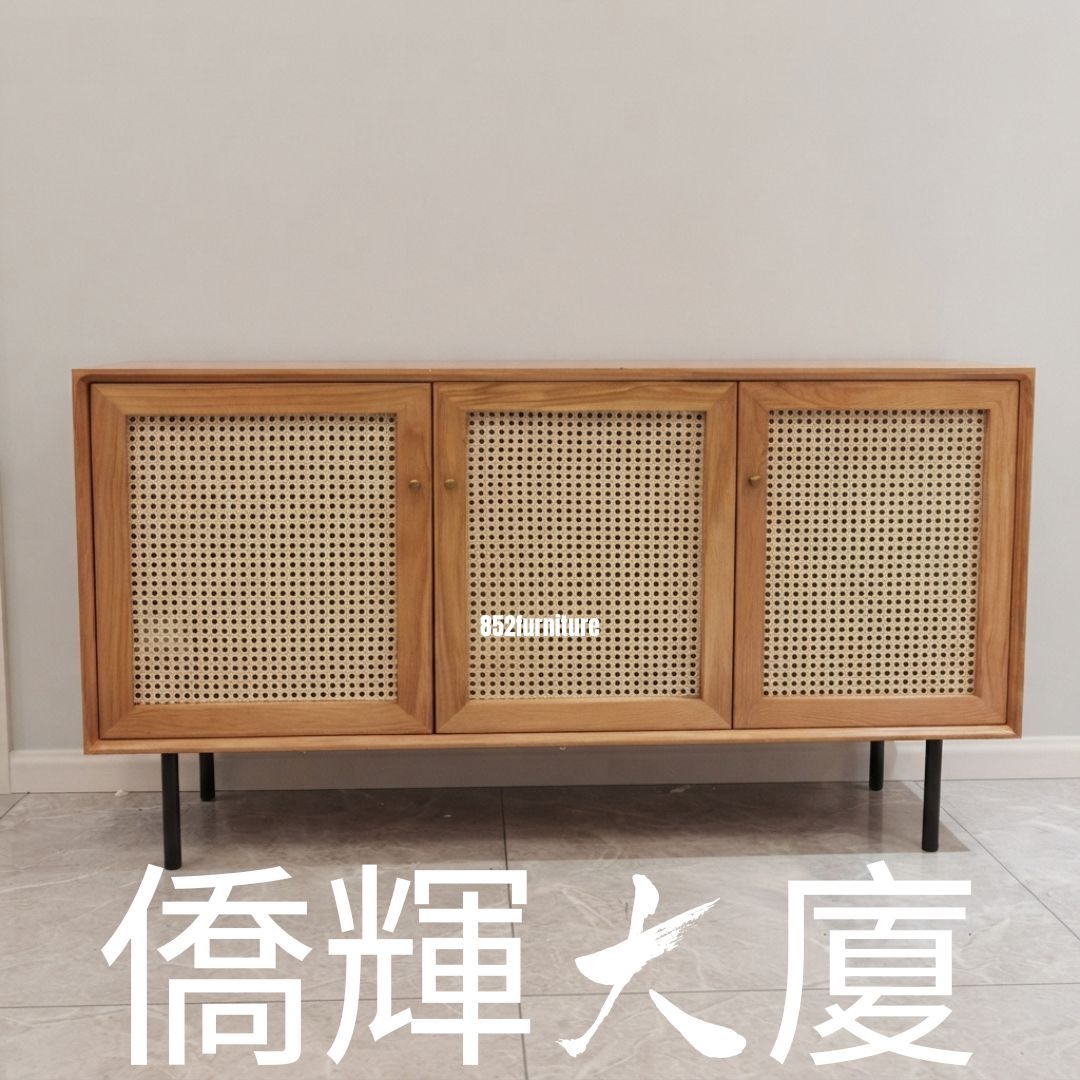(包送貨安裝 | Delivery and Assembly Included) A357 日式藤織面餐邊櫃 (rattan dining sideboard)