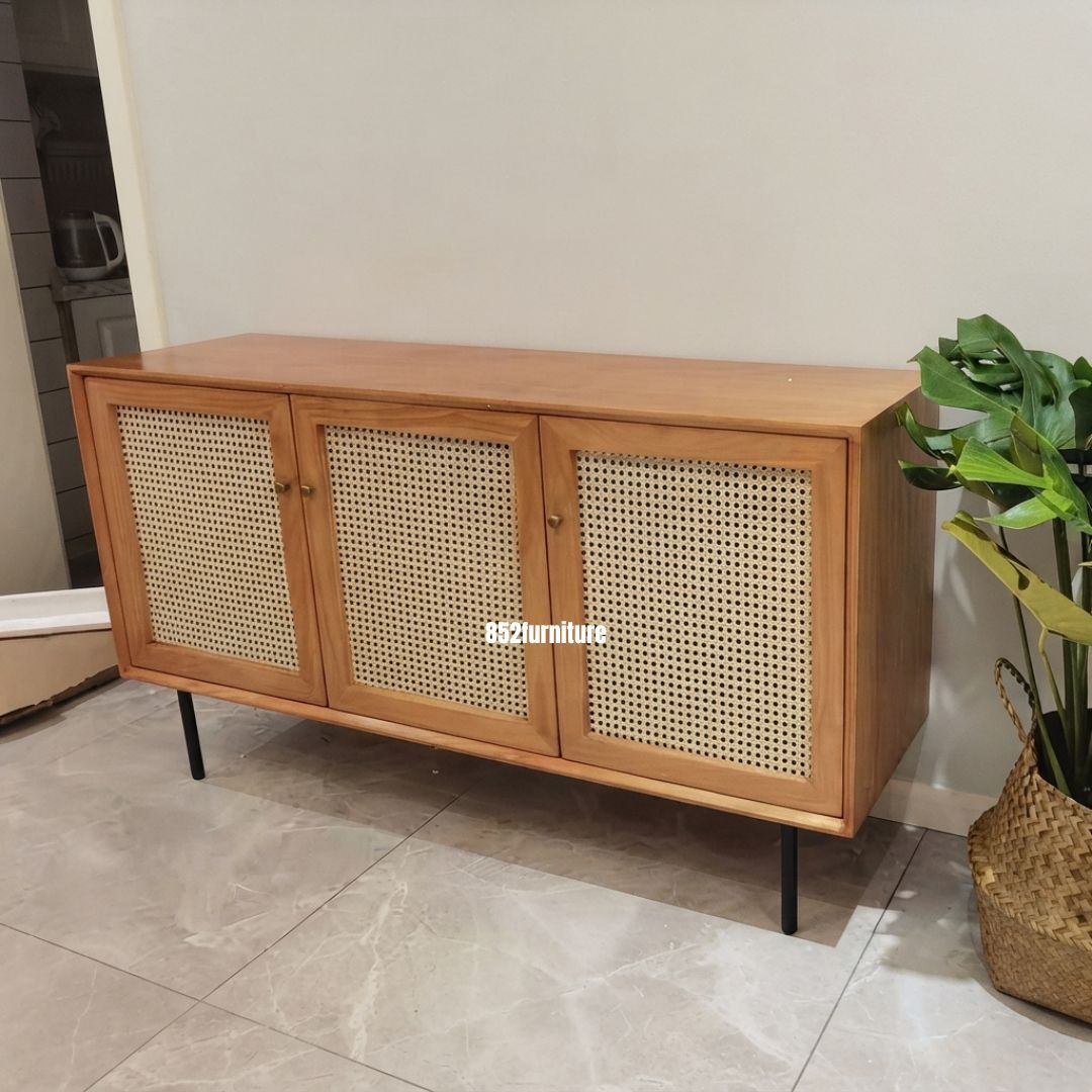 (包送貨安裝 | Delivery and Assembly Included) A357 日式藤織面餐邊櫃 (rattan dining sideboard)