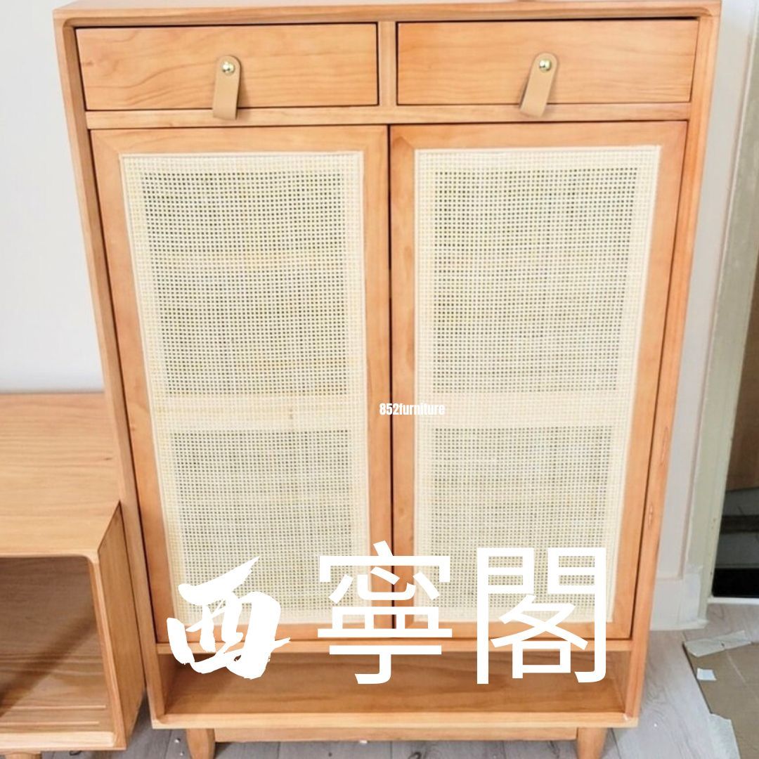 (包送貨安裝 | Delivery and Assembly Included)  A344日式藤面鞋櫃 (rattan shoe cabinet)