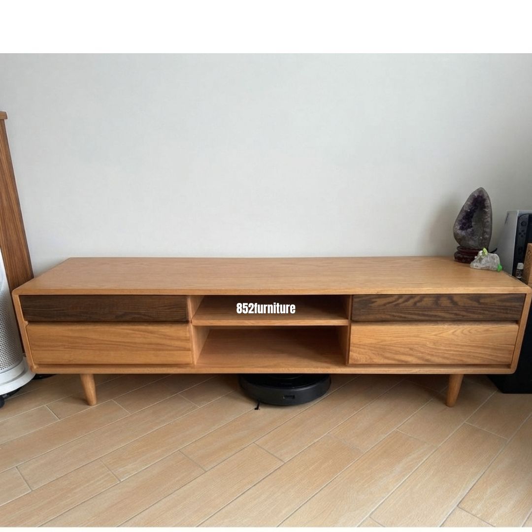 (包送貨安裝 | Delivery and Assembly Included)  A340日式橡木電視櫃 (Oak tv cabinet)