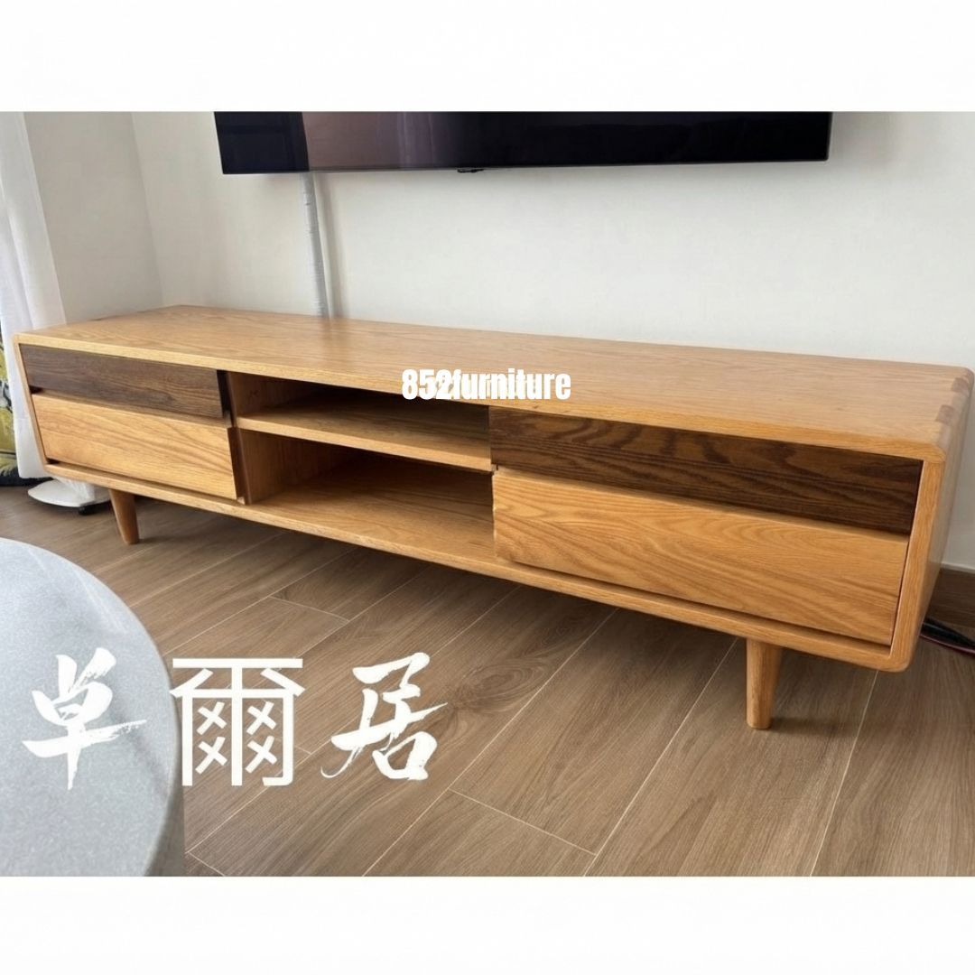 (包送貨安裝 | Delivery and Assembly Included)  A340日式橡木電視櫃 (Oak tv cabinet)