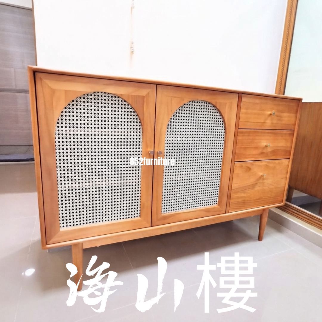 (包送貨安裝 | Delivery and Assembly Included) A430藤面飾櫃 (Rattan Decorative Sideboard)