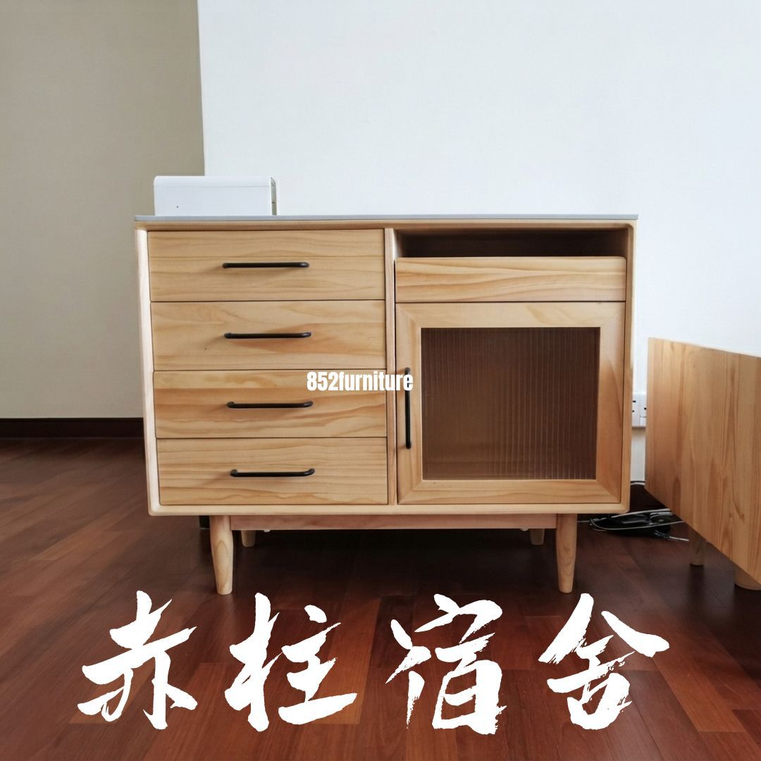 (包送貨安裝 | Delivery and Assembly Included) A437日式玻璃餐櫃 (Reeded glass sideboard)