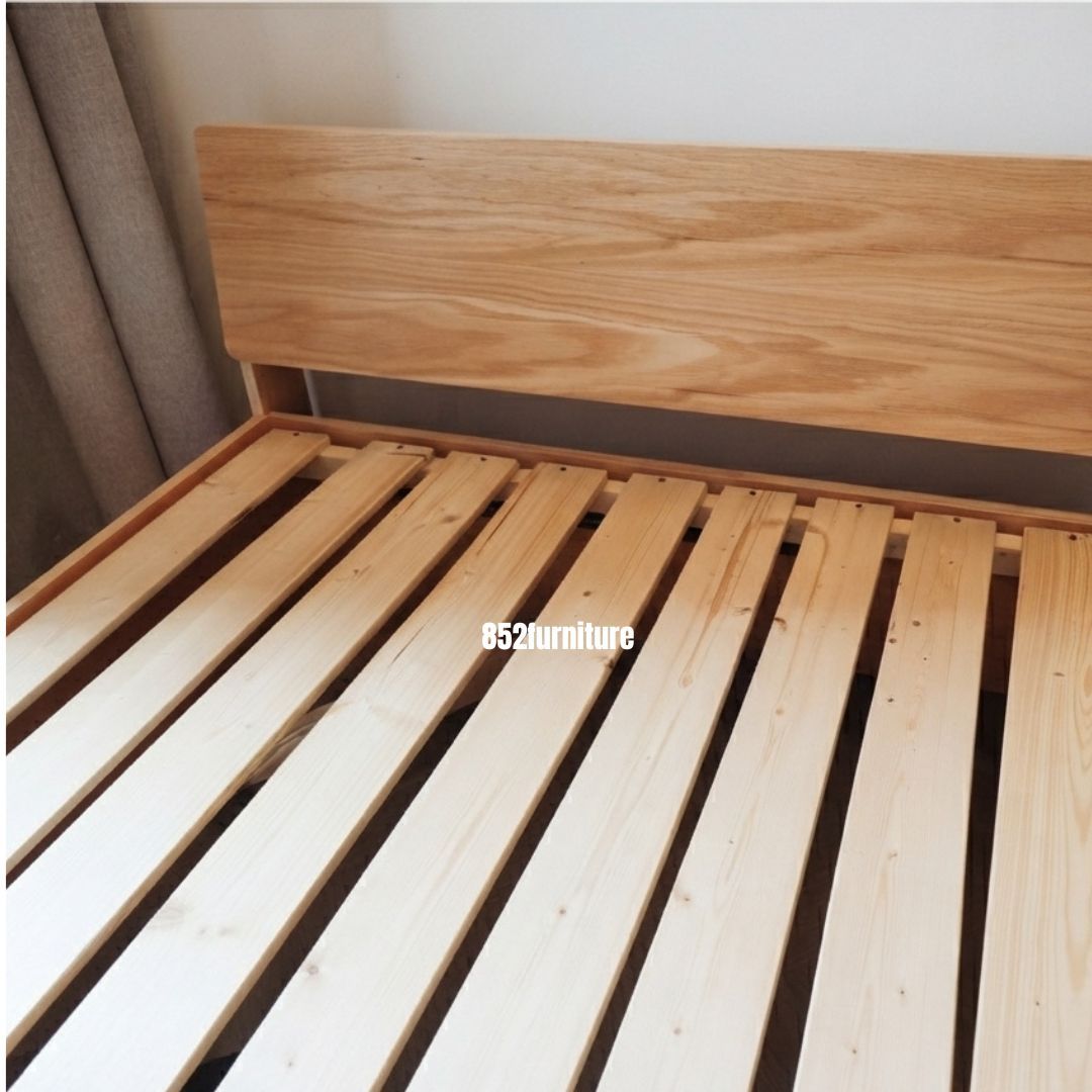 (包送貨安裝 | Delivery and Assembly Included) A455油壓木制大床 (hydraulic press bed frame)