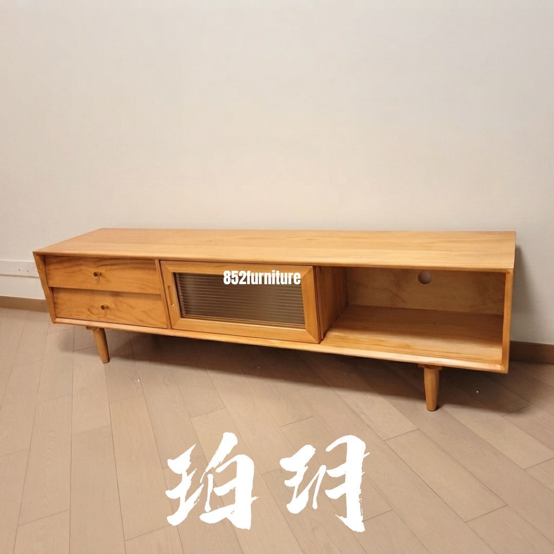 (包送貨安裝 | Delivery and Assembly Included) A478日式玻璃電視櫃 (Wooden tv cabinet)