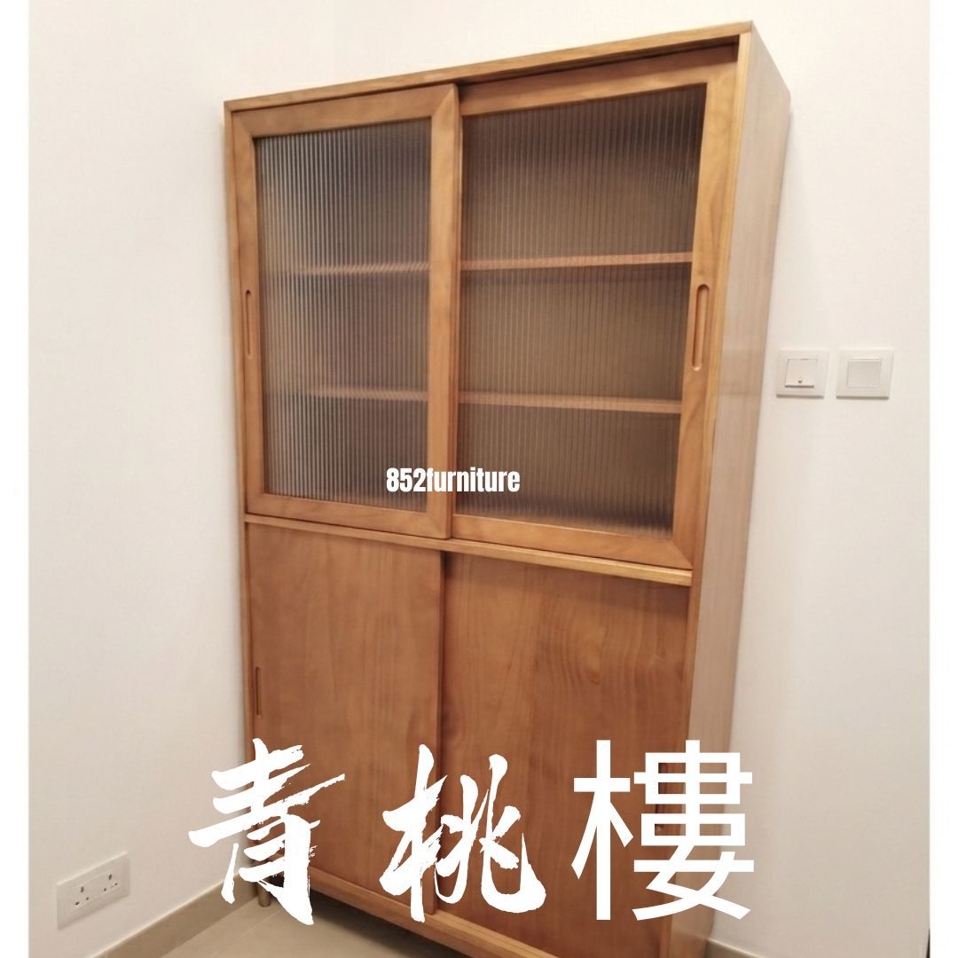 (包送貨安裝 | Delivery and Assembly Included) A536日式玻璃書櫃 (Wooden bookshelf)