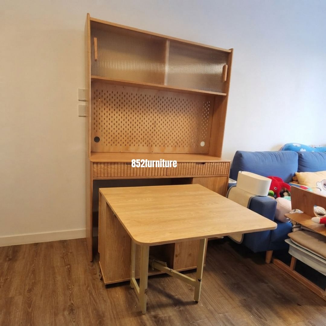 (包送貨安裝 | Delivery and Assembly Included) A555橡木長虹玻璃餐邊櫃 (Oak dining sideboard)