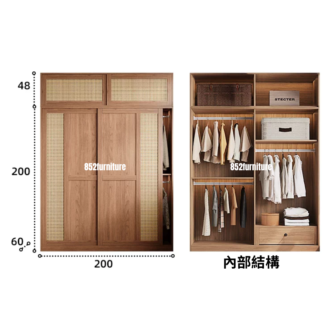 (包送貨安裝 | Delivery and Assembly Included) A629 趟門衣櫃 (Wooden sliding door wardrobe)