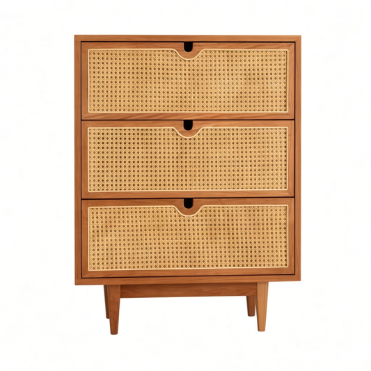 (包送貨安裝 | Delivery and Assembly Included)  A047 日式藤織面五斗櫃 (Rattan chest of drawers)