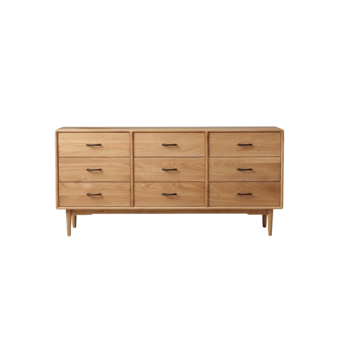 (包送貨安裝 | Delivery and Assembly Included) A102 日式實木九斗櫃 (Chest of drawers)