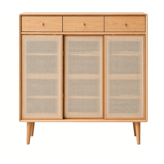 (包送貨安裝 | Delivery and Assembly Included) A126日式藤織面躺門鞋櫃 (rattan sliding doors shoe cabinet)