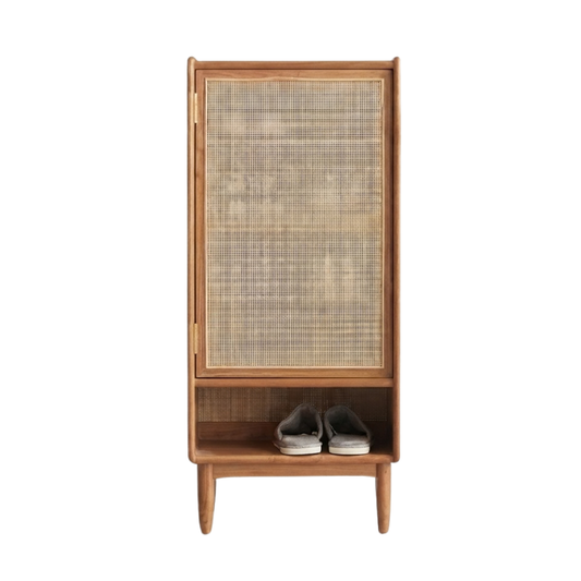 (包送貨安裝 | Delivery and Assembly Included) A132 日式藤織面實木鞋櫃 (rattan shoe cabinet)