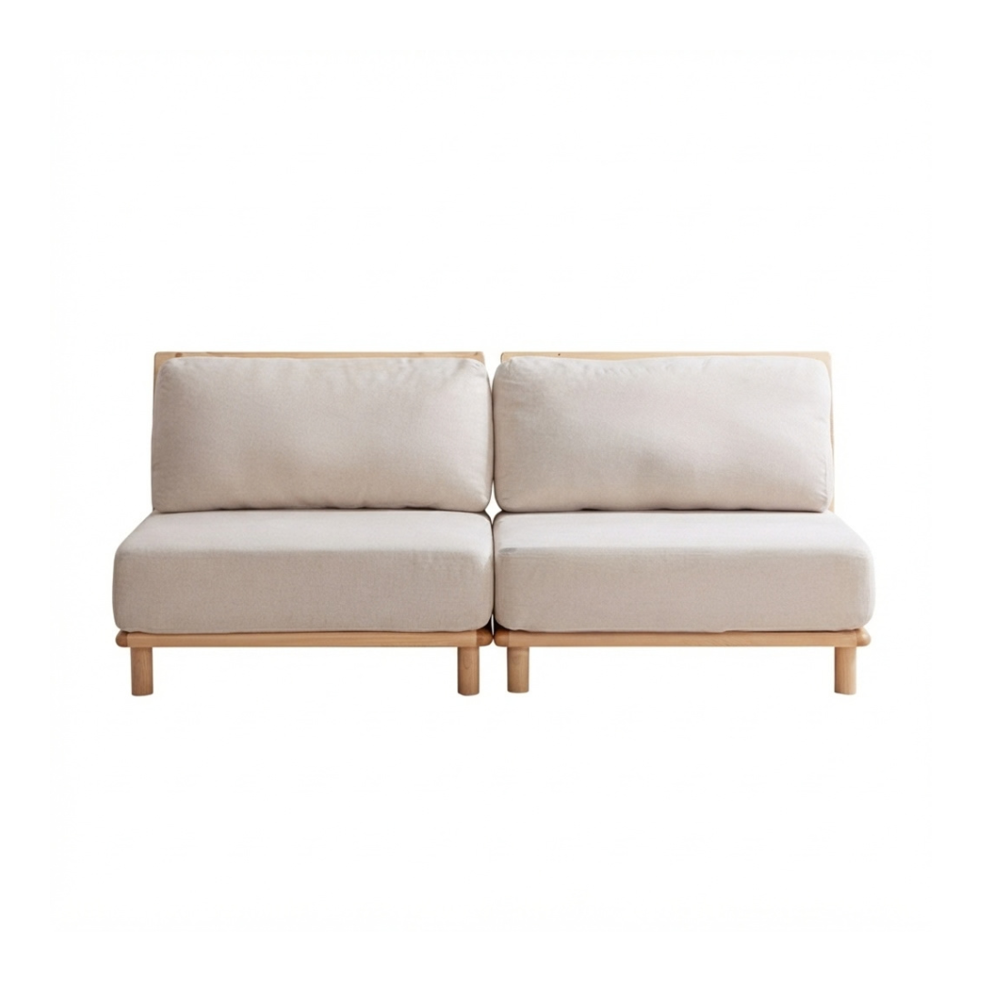 (包送貨安裝 | Delivery and Assembly Included)  A145 日式布梳化(wooden fabric sofa)