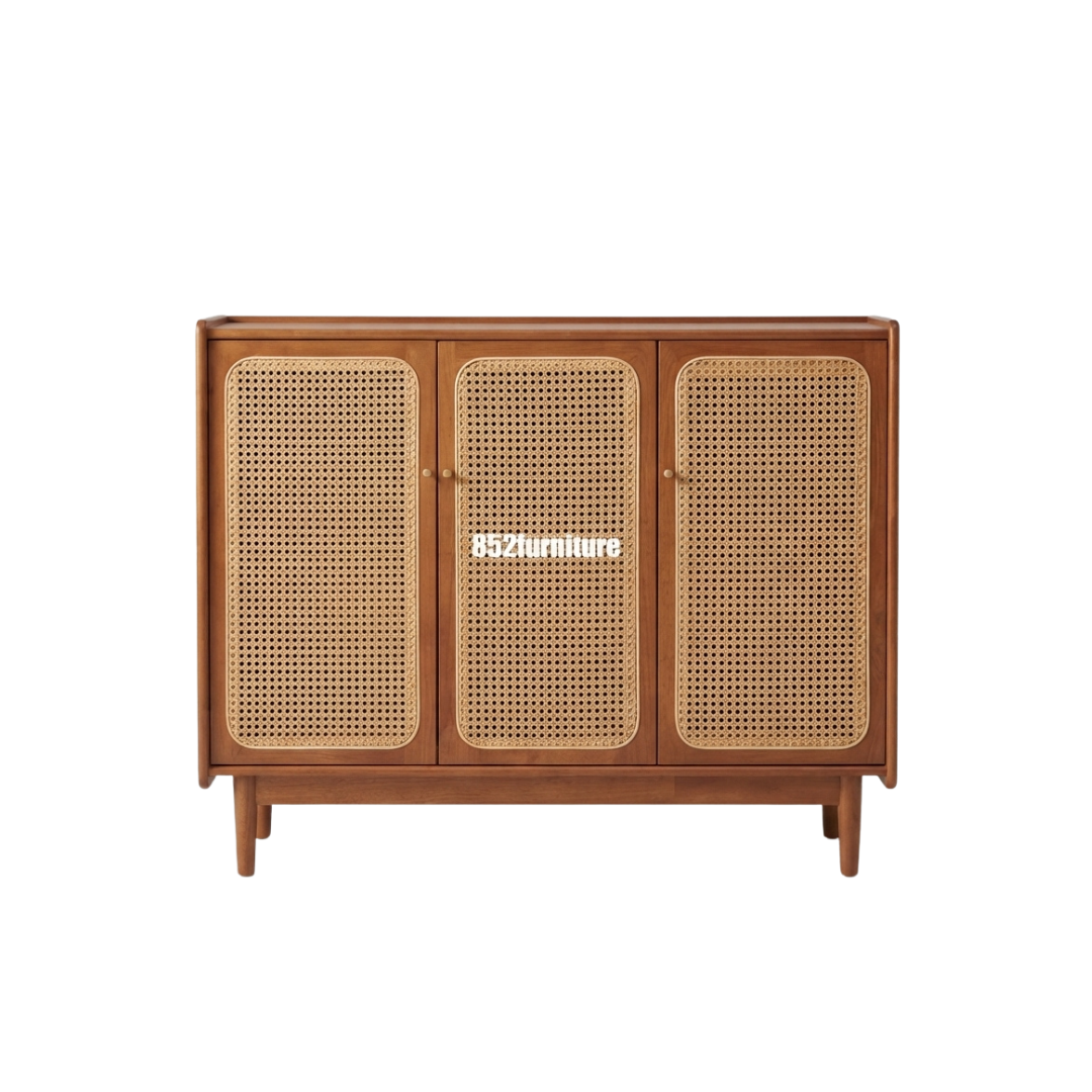 (包送貨安裝 | Delivery and Assembly Included) A194 日式藤織面躺門鞋櫃 (Rattan shoe cabinet)